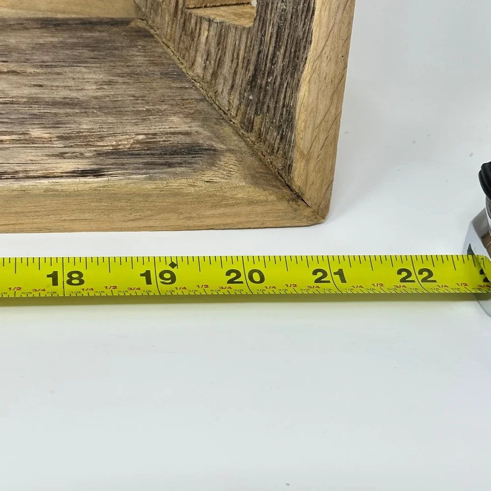 Rustic Reclaimed Wood Decorative Dough Bowl Tray Handles 20